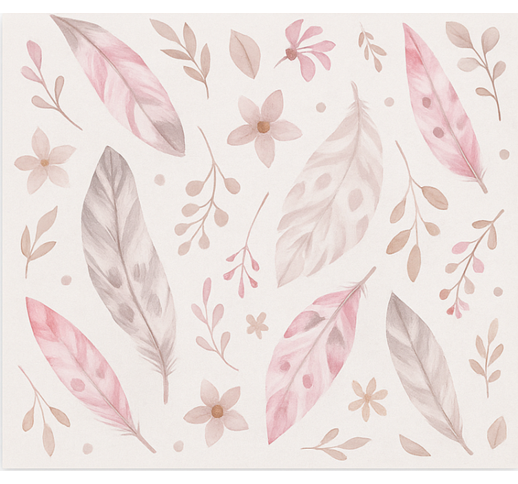 Wallpaper teenage bedroom pink feathers - TenStickers