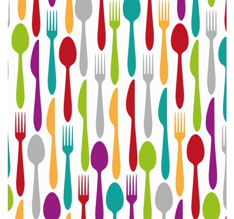 Kitchen wallpaper for dining utensils - TenStickers
