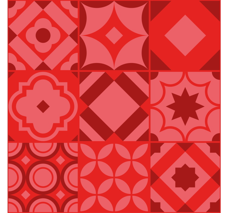 Kitchen wallpaper red tiles - TenStickers