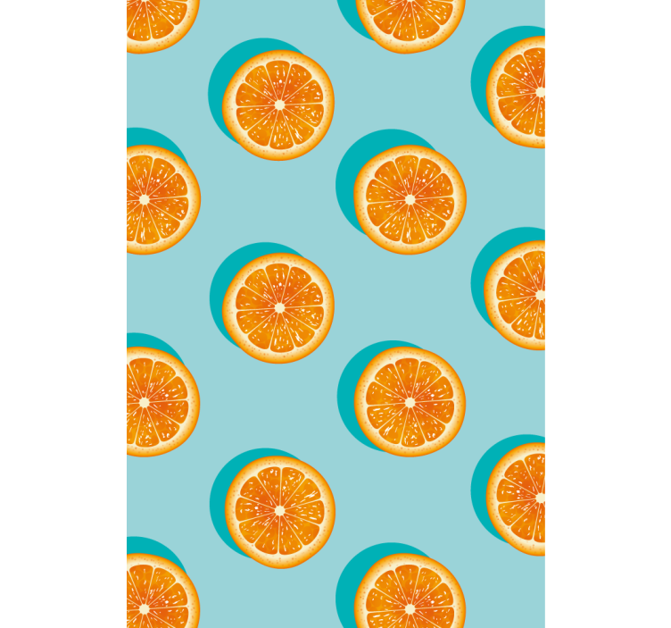 Kitchen wallpaper citrus slice design - TenStickers