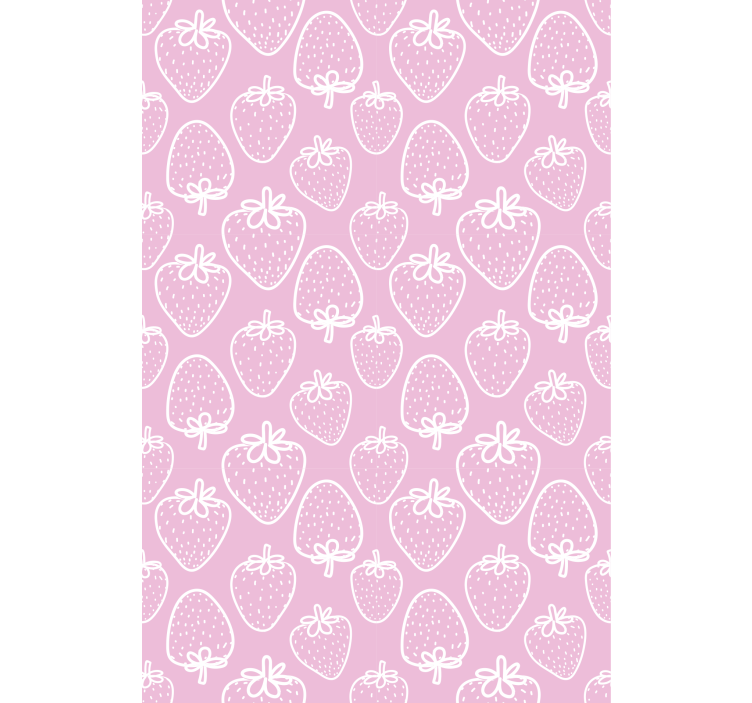 Kitchen wallpaper strawberry pattern - TenStickers