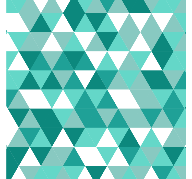 Living area wallpaper in turquoise triangular shades - TenStickers