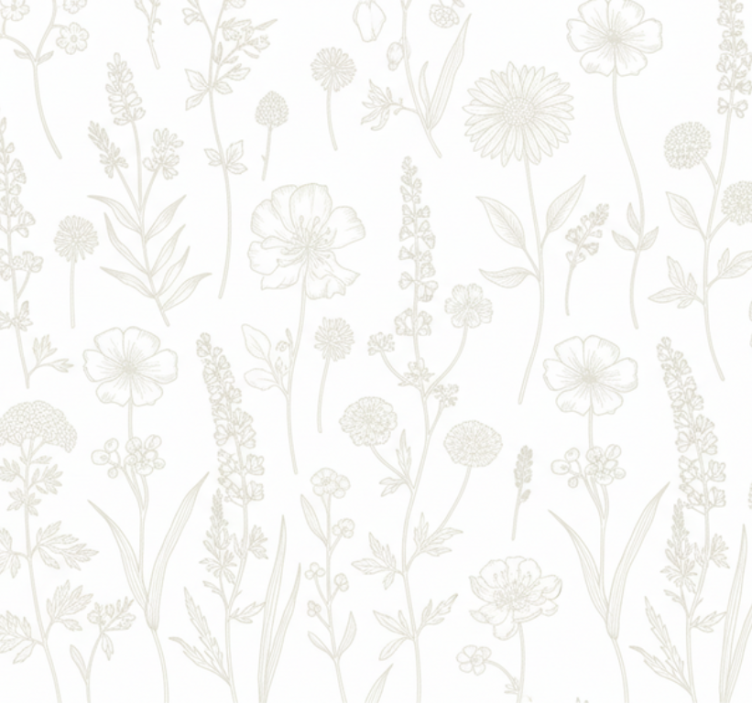 Living area wallpaper botanical sketch trail - TenStickers