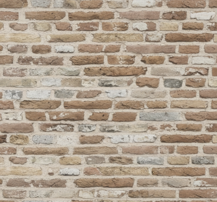 Living area wallpaper rustic reclaimed brick - TenStickers