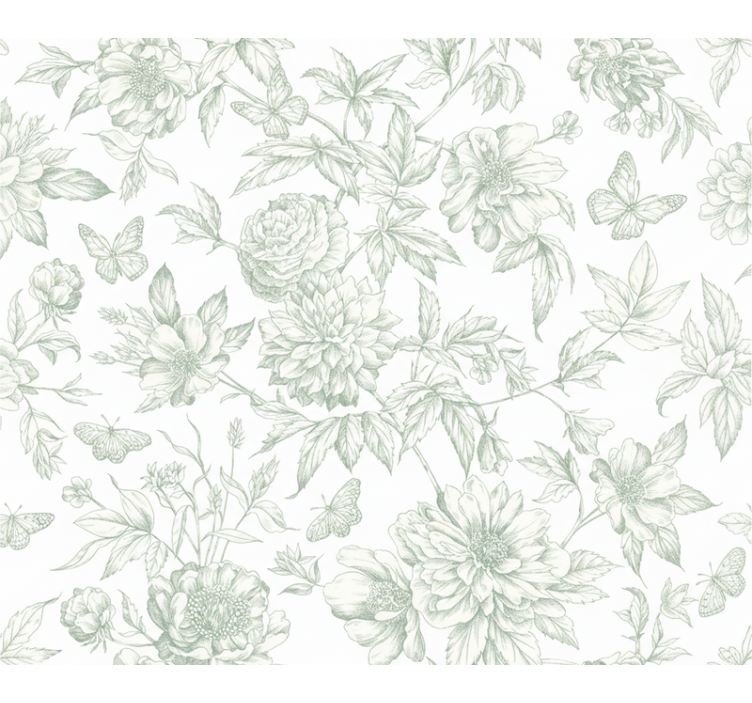 Master bedroom wallpaper blooming peonies design - TenStickers