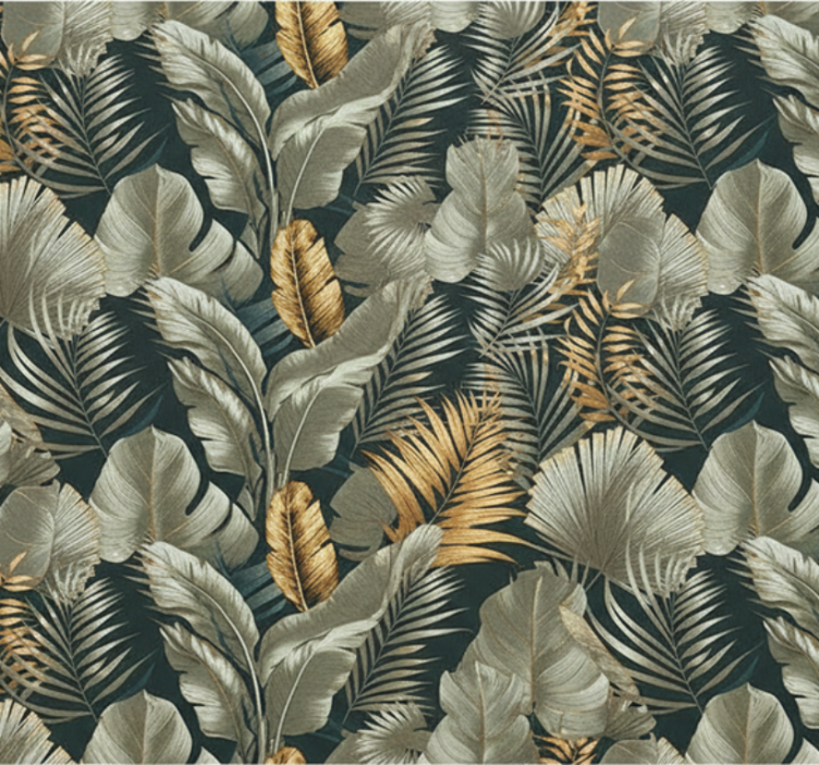 Living area wallpaper with botanical and floral patterns - TenStickers