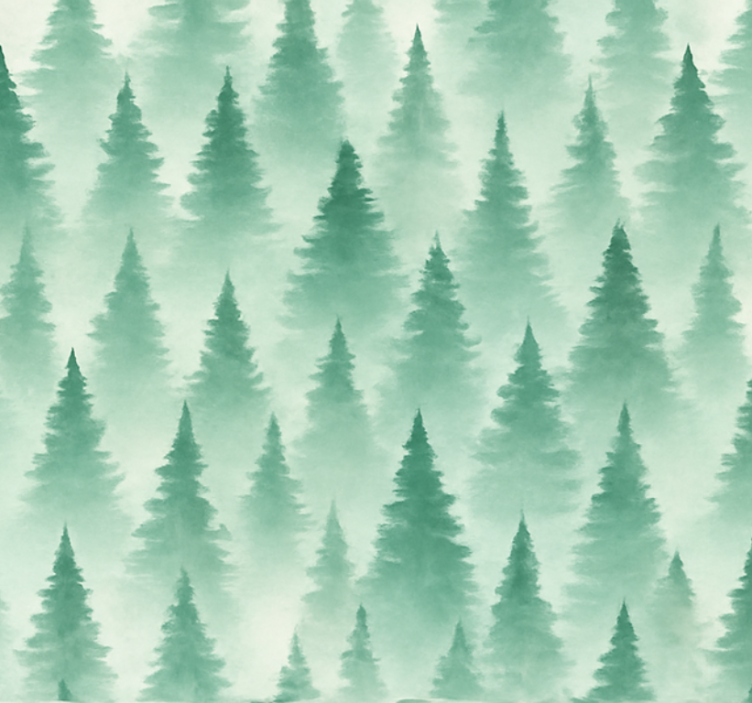 Living area wallpaper mystical forest design - TenStickers