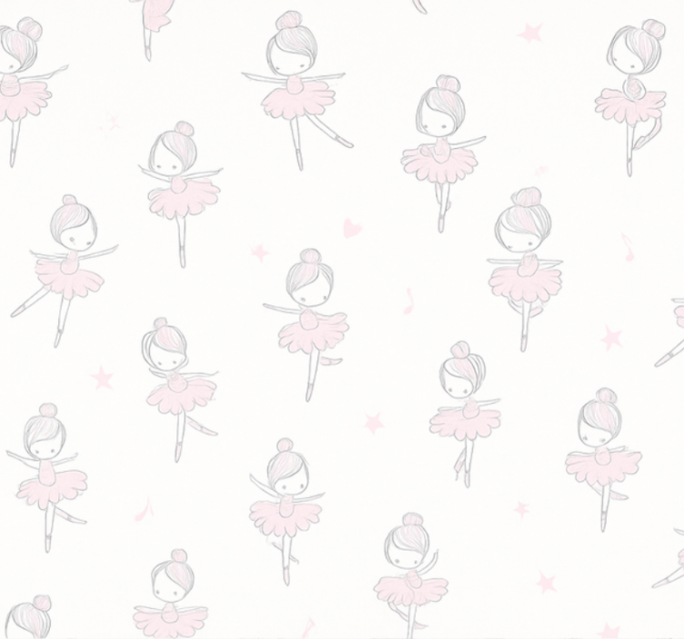 Living area wallpaper cute ballerina - TenStickers