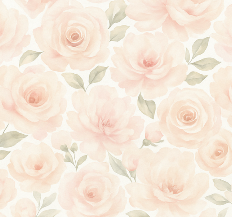 Living area wallpaper pink peony vintage - TenStickers