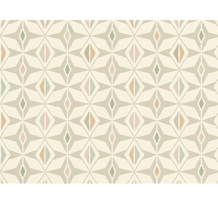 Living area wallpaper in colorful geometric design - TenStickers