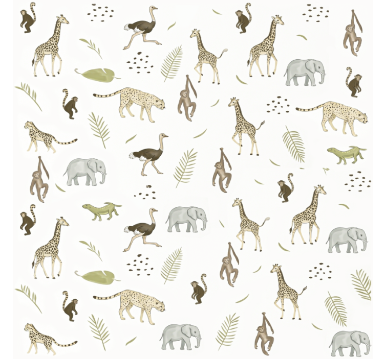 Wallpaper childrens room savanna animal kids - TenStickers