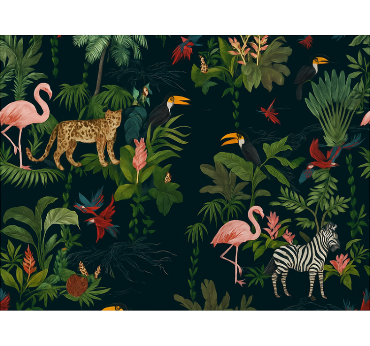 Master bedroom wallpaper dark exotic style - TenStickers