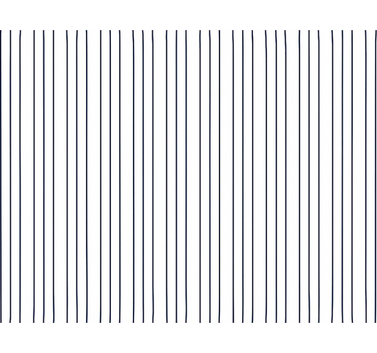 Living area wallpaper blue and white thin stripes - TenStickers