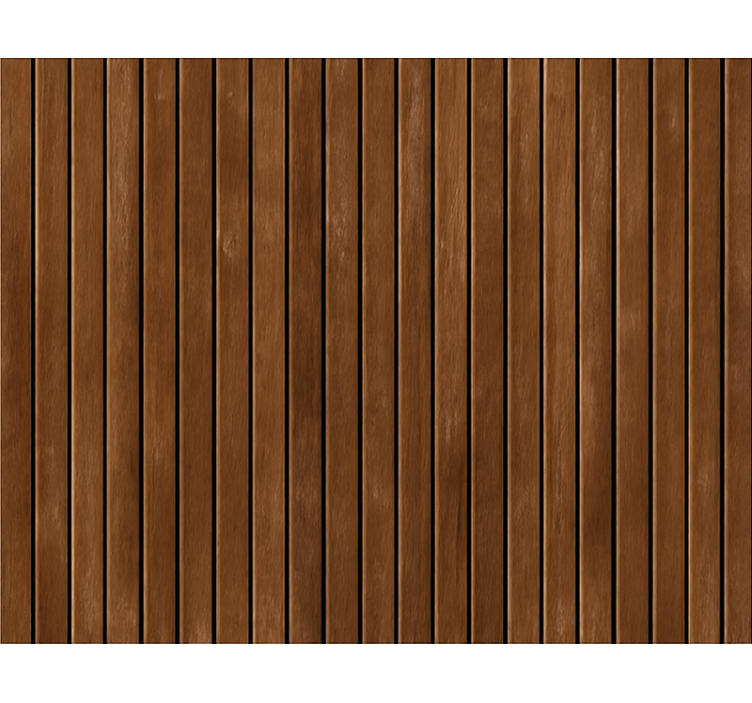 Living area wallpaper dark brown vertical wood planks - TenStickers
