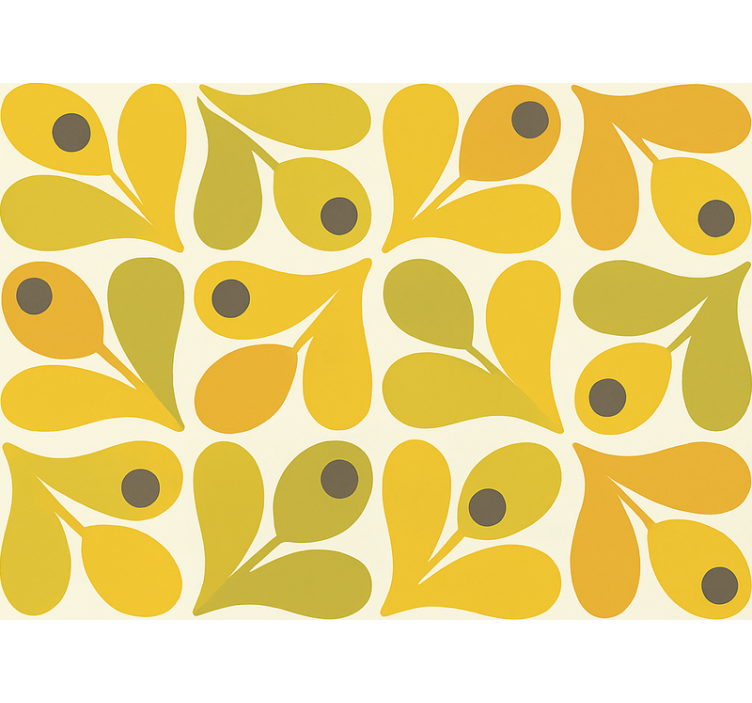 Living area wallpaper retro yellow geometrics - TenStickers
