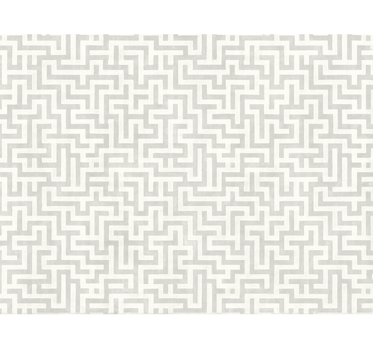 Living area wallpaper silver maze pattern - TenStickers