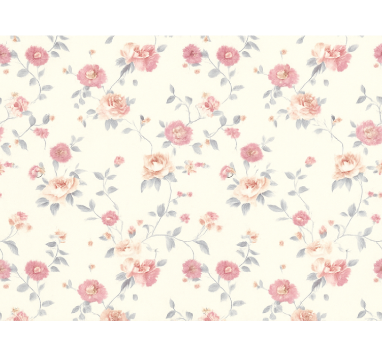Master bedroom wallpaper textile floral design - TenStickers