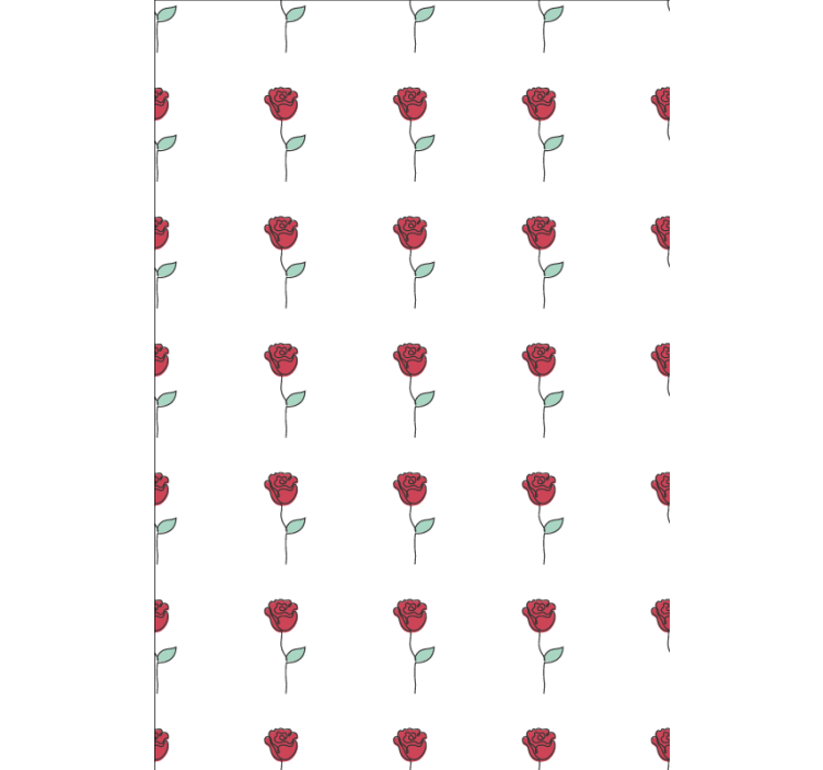 Flowers wallpaper cute red rose line art design - TenStickers