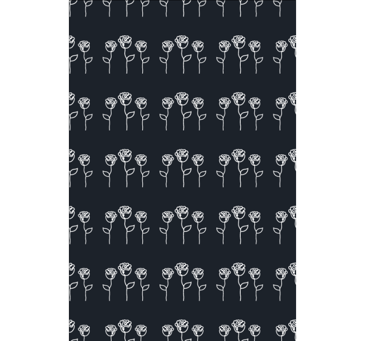 Flowers wallpaper minimalist rose line illustration - TenStickers