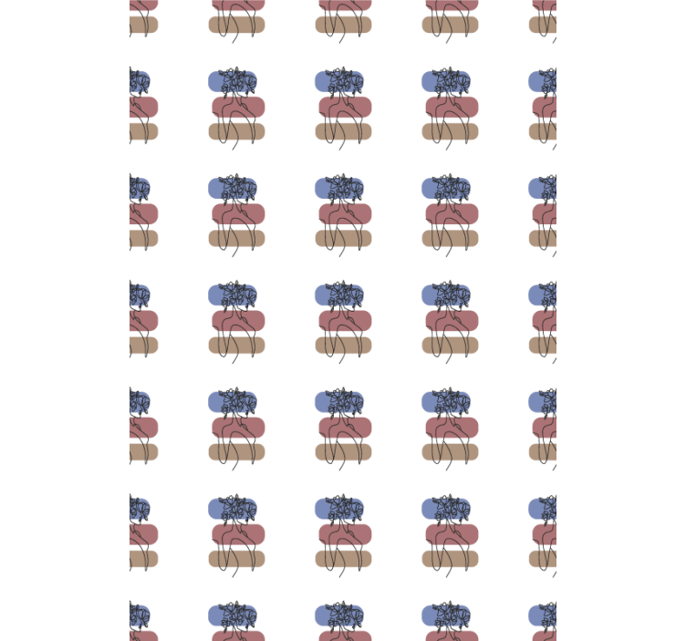 Flowers wallpaper with geometric woman design - TenStickers