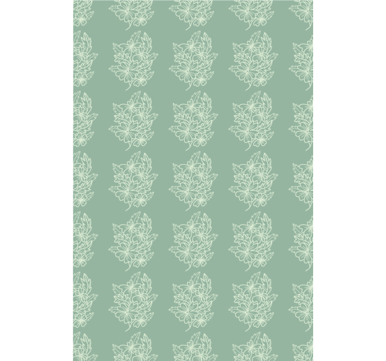 Flowers wallpaper in green minimalist design - TenStickers