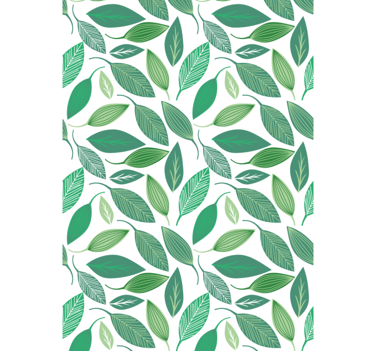 Floral wallpaper with green leaves nature pattern - TenStickers
