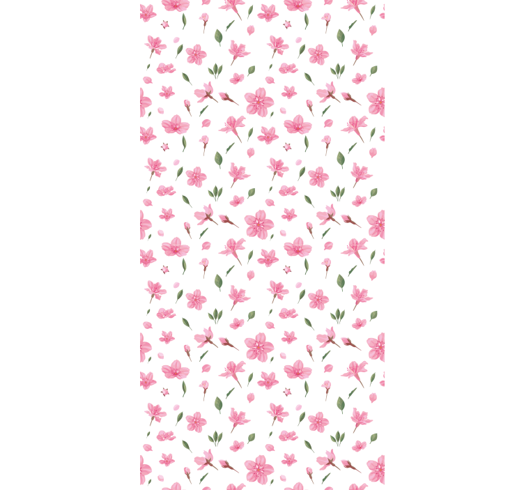 Floral wallpaper watercolor pastel pink blossom flowers - TenStickers