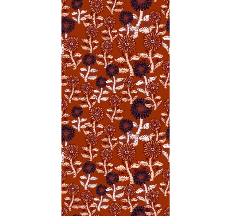 Floral wallpaper african-inspired abstract sunflower design - TenStickers