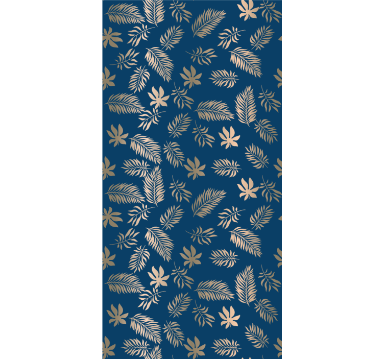 Floral wallpaper african-inspired blue flower design - TenStickers