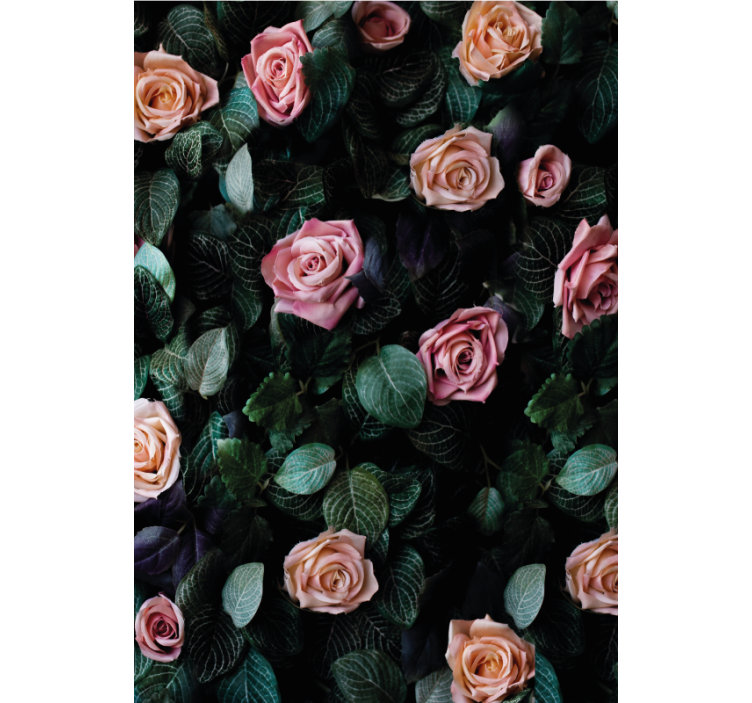Floral wallpaper red rose flowers design - TenStickers