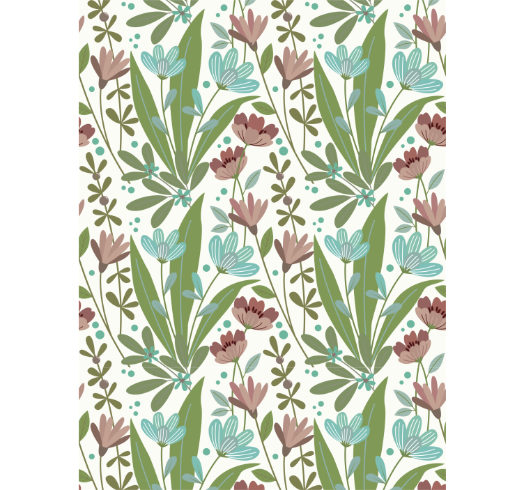 Floral wallpaper in vintage floral style - TenStickers