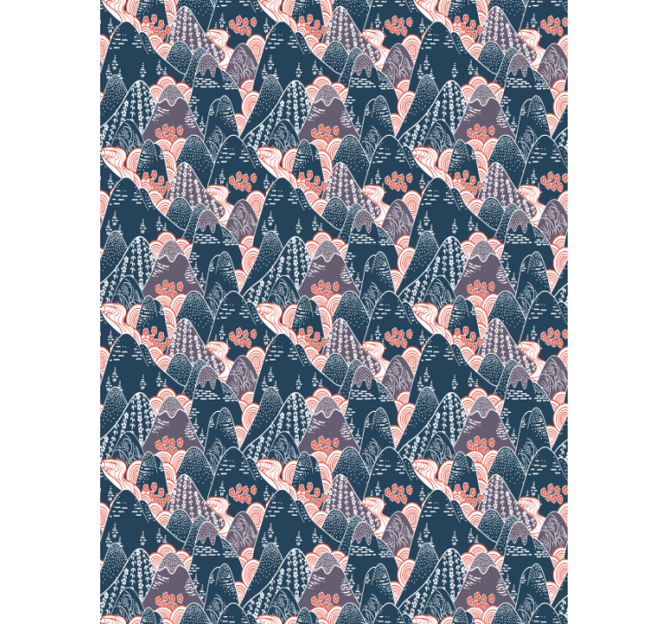 Master bedroom wallpaper in multicolor japanese design - TenStickers