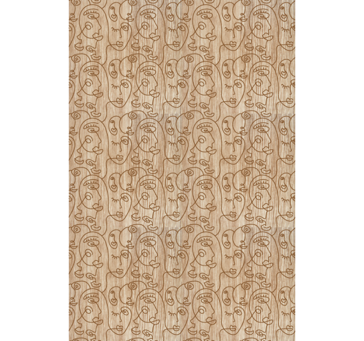 Master bedroom wallpaper abstract beige women art - TenStickers