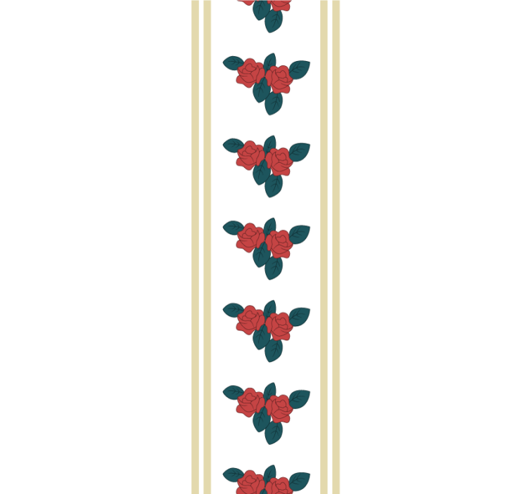 Shabby chic red roses pattern wall paper in bedroom - TenStickers