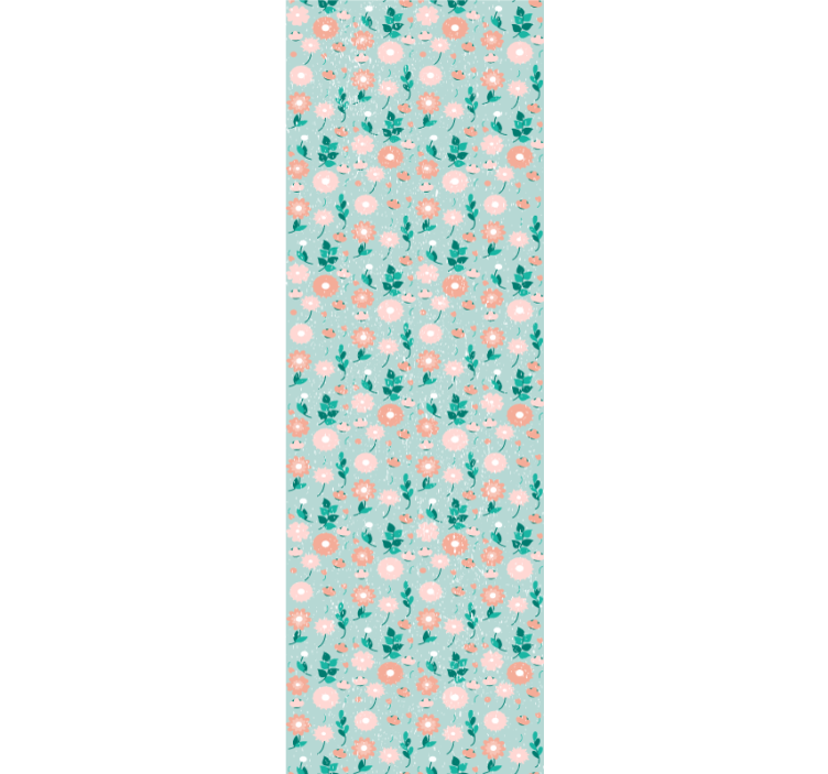 Blue floral shabby chic wall paper in bedroom - TenStickers
