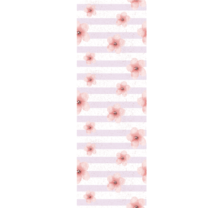Shabby chic vertical pink lines wall paper in bedroom - TenStickers