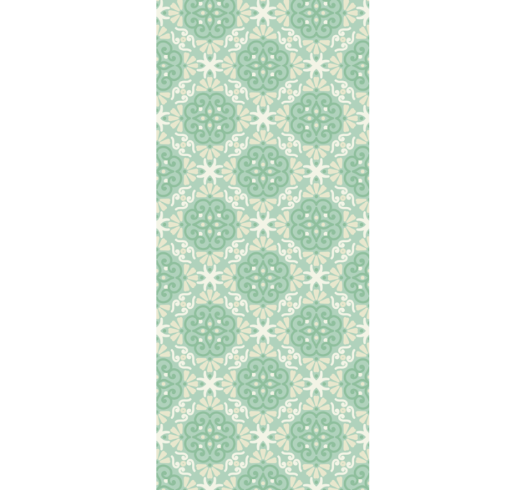 Wall paper in bedroom nordic green floral design - TenStickers