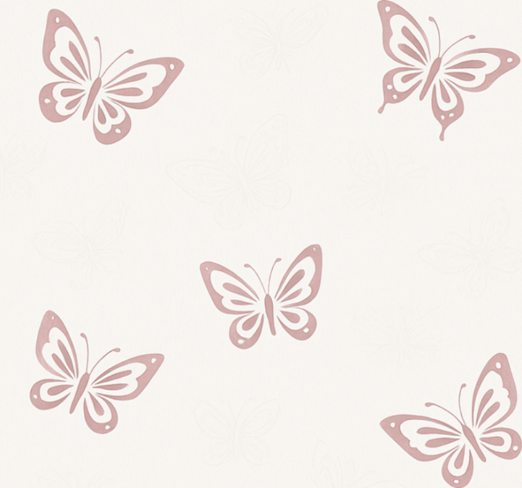 Whimsical flutter butterfly wall paper in bedroom - TenStickers
