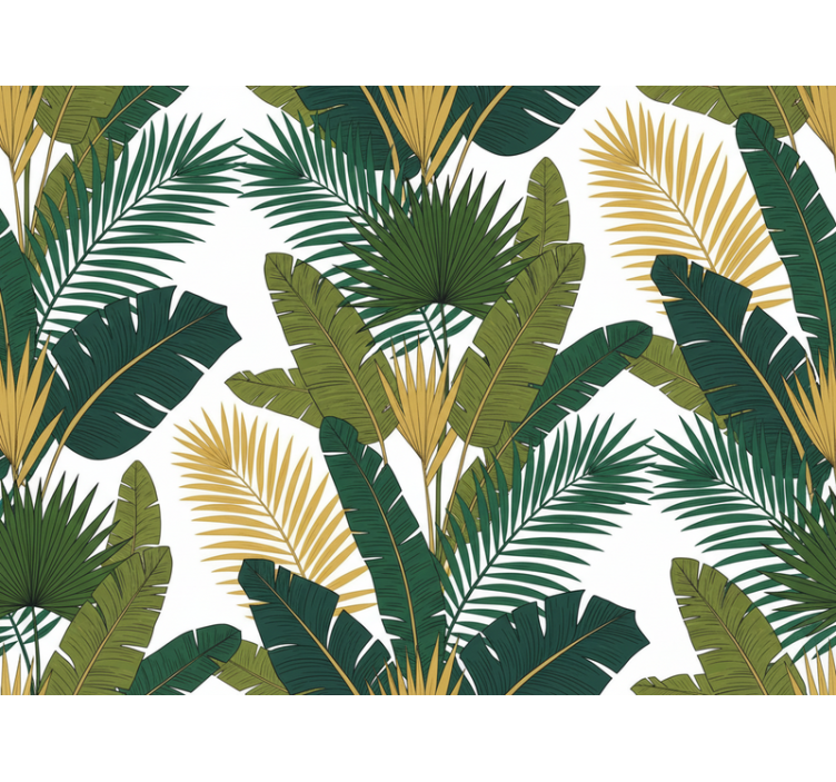 Living area wallpaper luxury palm leaves - TenStickers