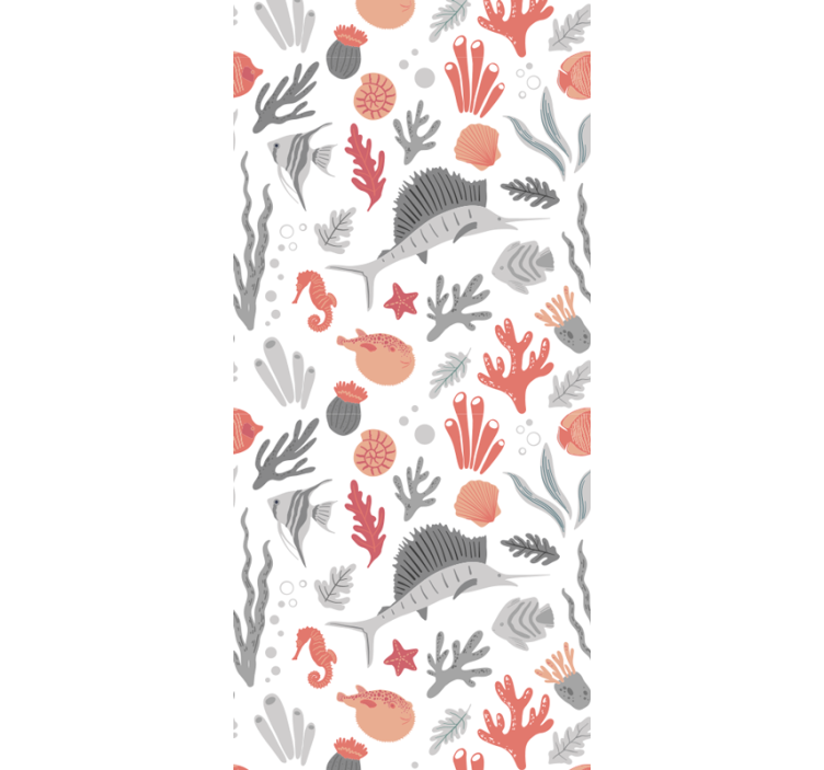 Wall paper in bedroom marine life design - TenStickers