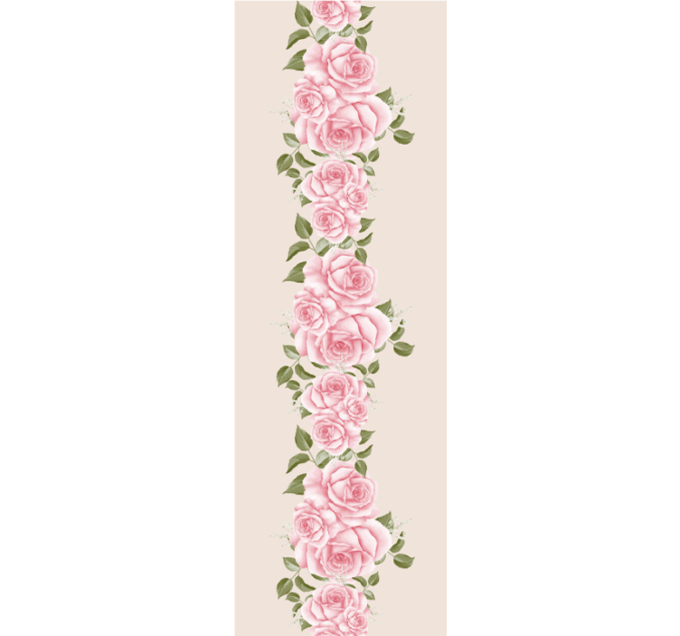 Vintage pink rose pattern wall paper in bedroom - TenStickers