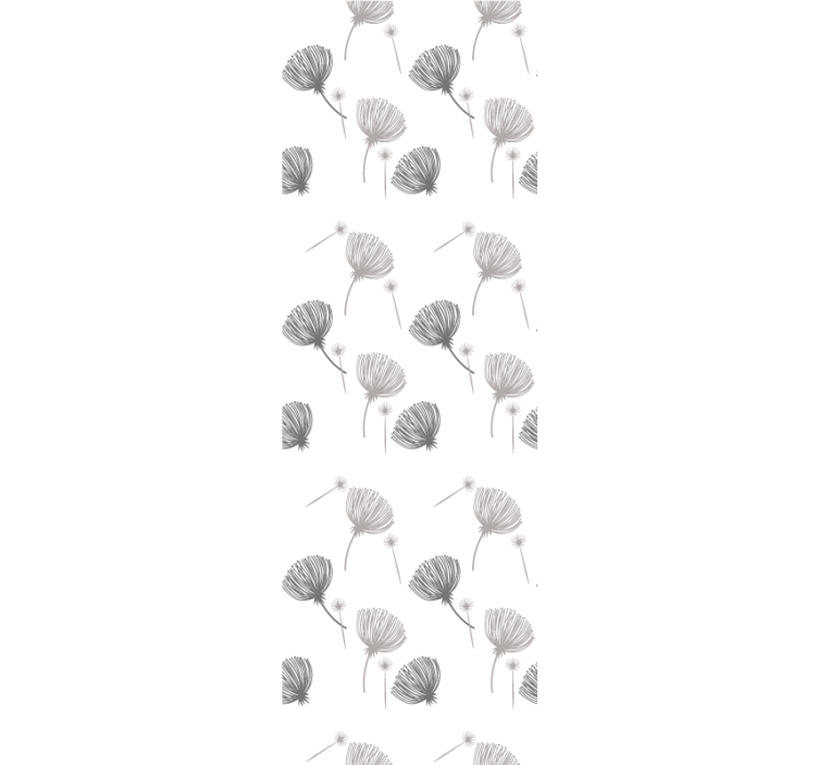 Wall paper in bedroom meadow flowers pattern white - TenStickers