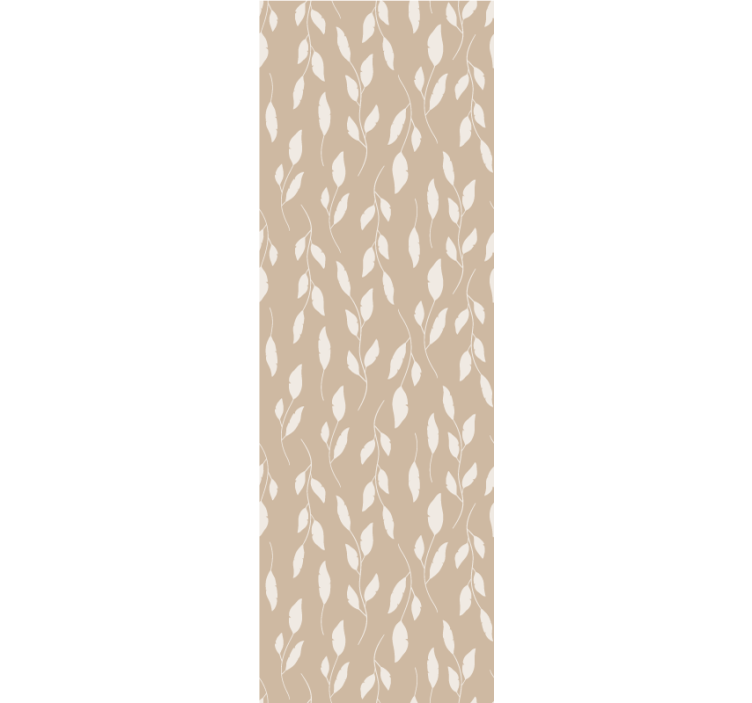 Wall paper in bedroom with white leaves on brown - TenStickers
