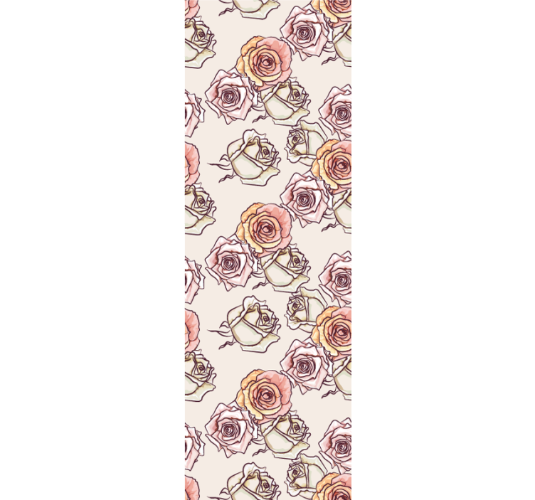 Wall paper in bedroom roses pattern english style - TenStickers