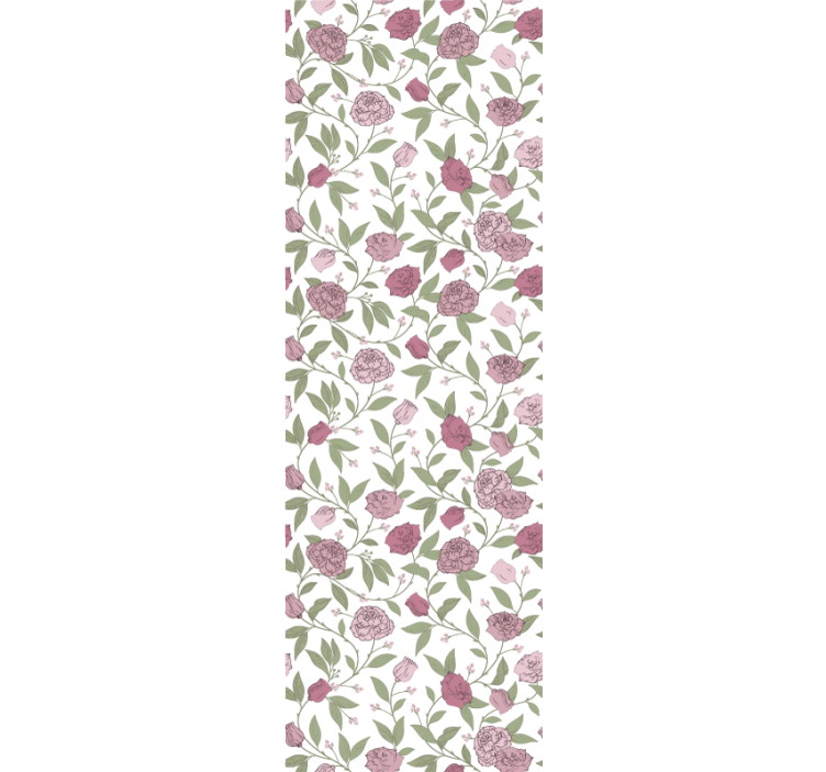 Pale pink vintage roses wall paper in bedroom - TenStickers