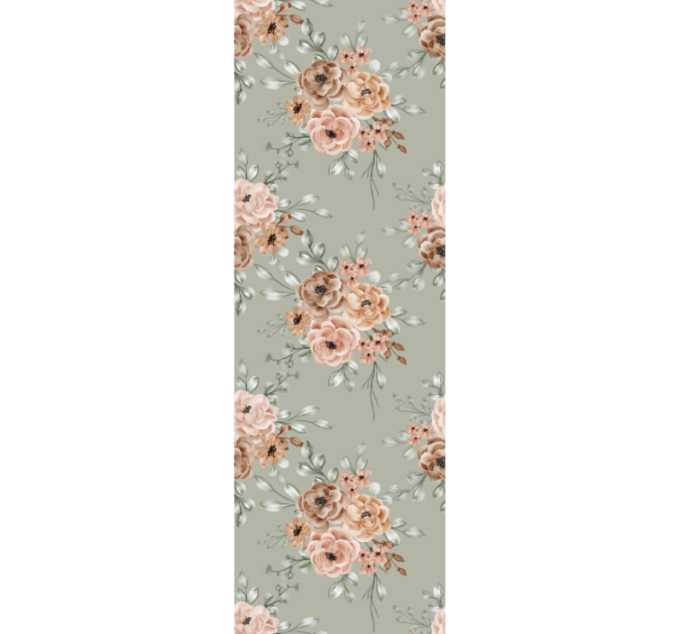 Wall paper in bedroom vintage roses on mint green - TenStickers
