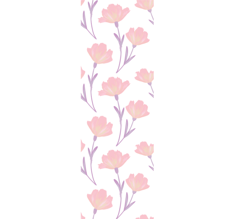 Wall paper in bedroom minimalistic watercolor wildflowers - TenStickers