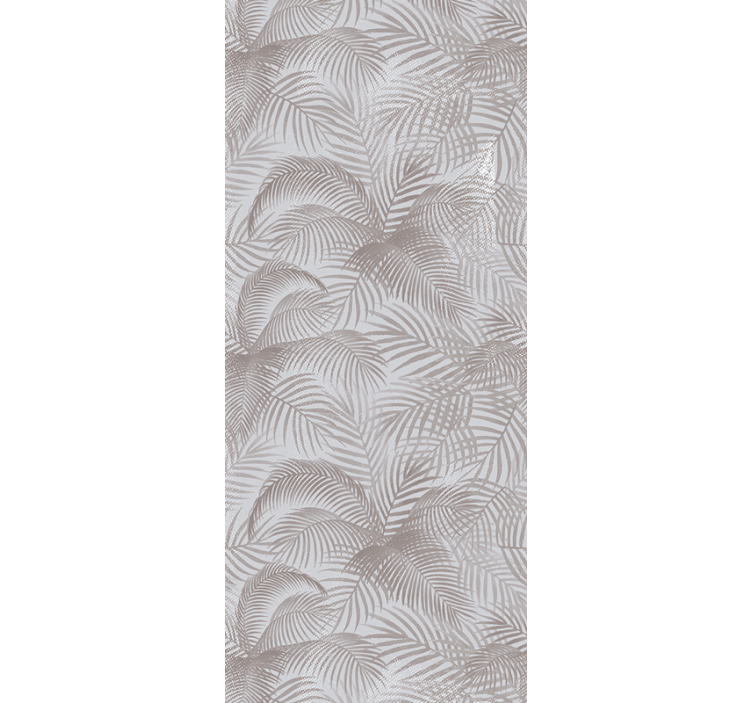 Gray 80's elegant botanical wall paper in bedroom - TenStickers