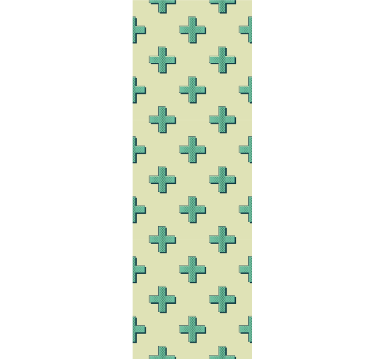 Colorful crosses wall paper in bedroom - TenStickers