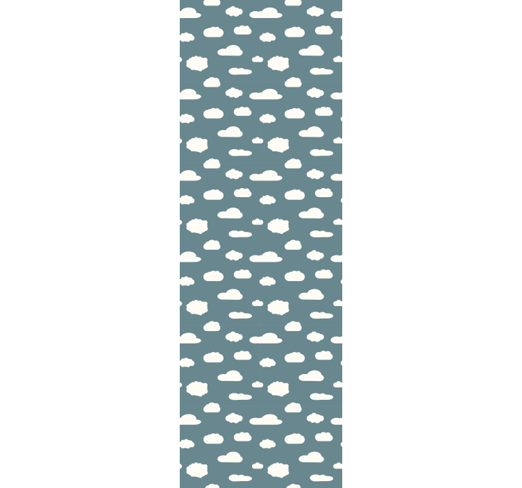 Wall paper in bedroom white pattern on blue background - TenStickers